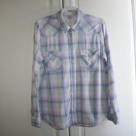 AEO | Vintage Boyfriend Flannel Shirt | Large - Picture 16 of 16
